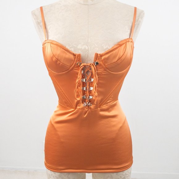 orange bustier top